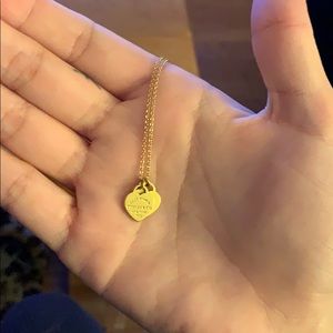 Tiffany and Co. Gold Double Heart Necklace